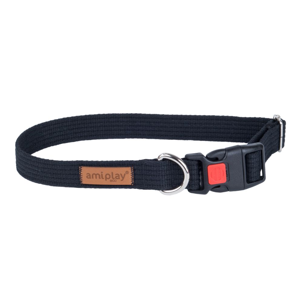 Obroża z blokadą Cotton L Black 40-60cm – zdjęcie 2