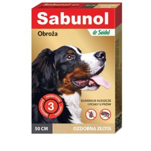Obroża Sabunol przeciw kleszczom i pchłom 50 cm złota