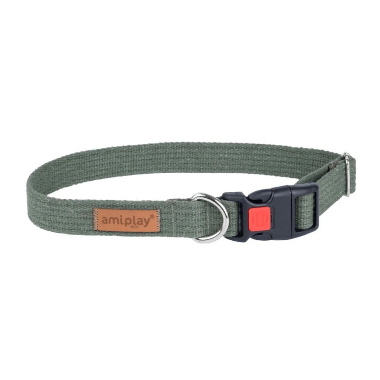 Obroża z blokadą Cotton L Khaki 40-60cm – zdjęcie 2