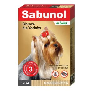 Obroża Sabunol przeciw kleszczom i pchłom 35 cm złota