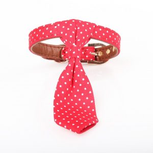 Obroża dla psa krawat w kropeczki S 32 cm