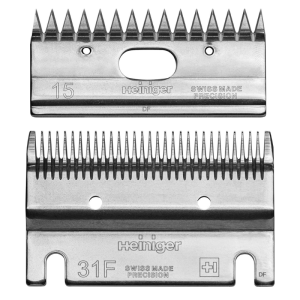 Heiniger 31F/15 – Komplet letnich ostrzy FINE do koni i bydła | 1–2 mm