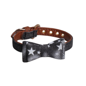 Obroża Winter czarna kokarda S