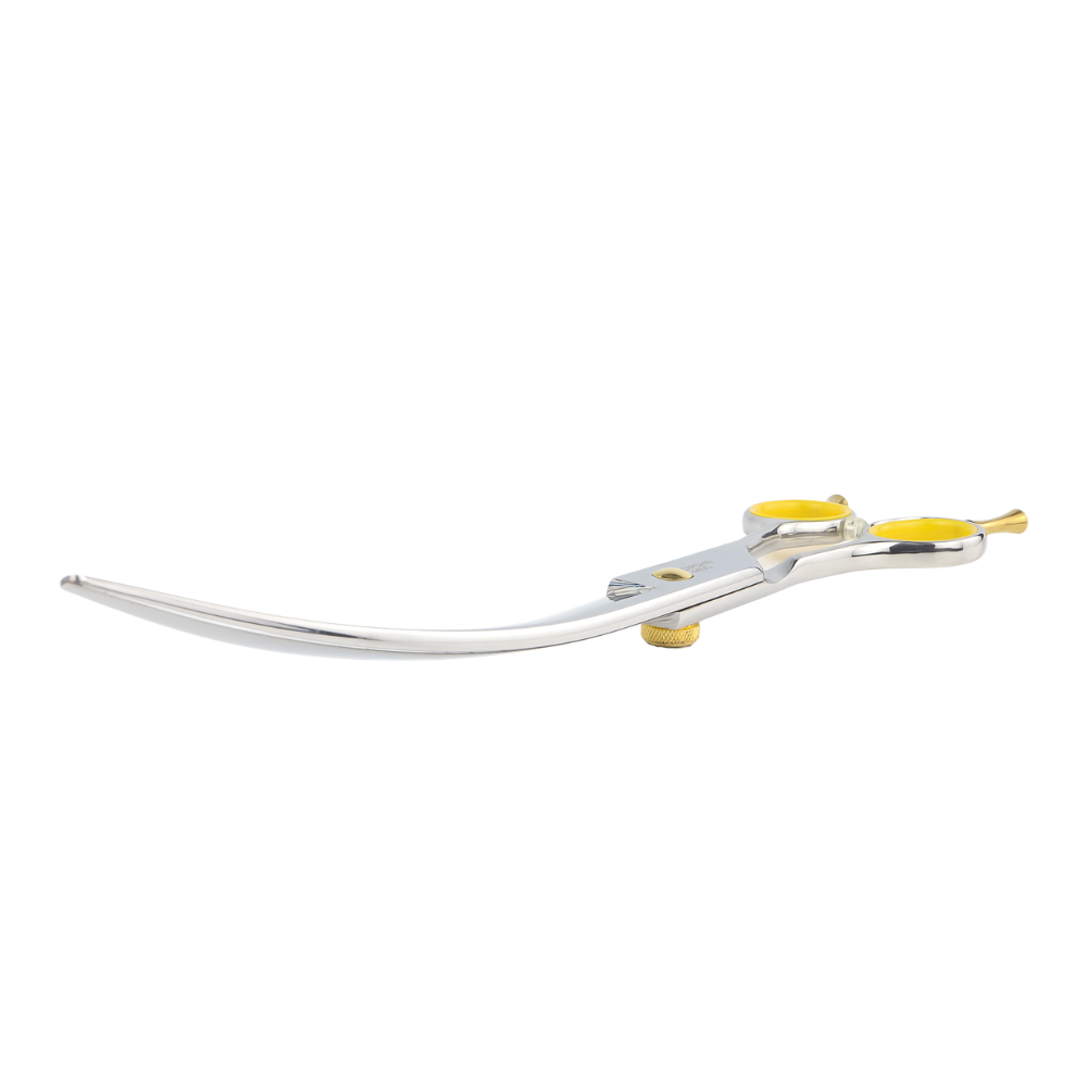 Nożyczki gięte groomerskie Diamond Scissors 8” 440C mikroszlif do strzyżenia psa – zdjęcie 3