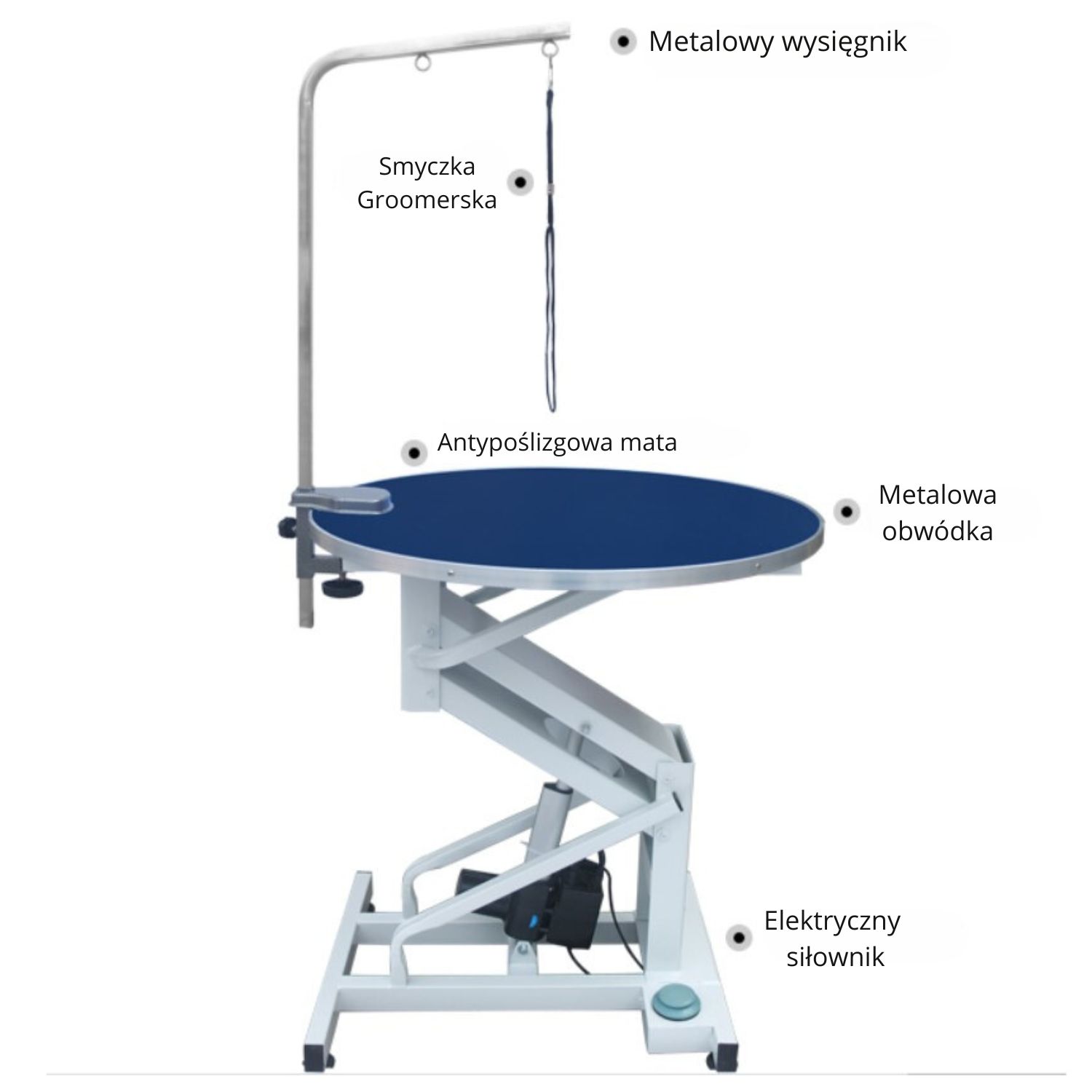 Stół elektryczny okrągły niebieski 78 cm – zdjęcie 2