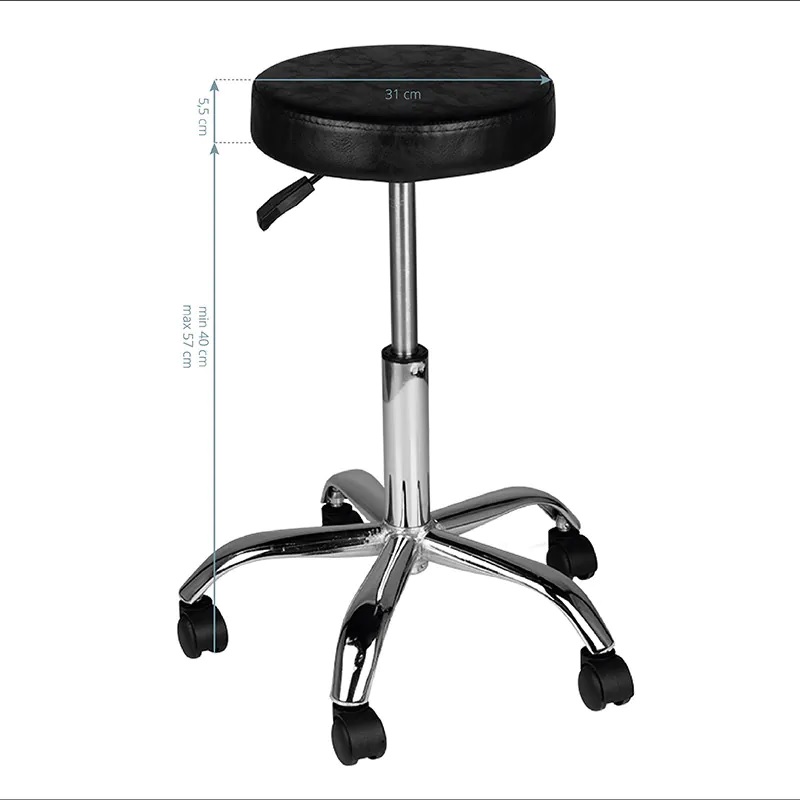Taboret kosmetyczny 310 czarny – zdjęcie 3