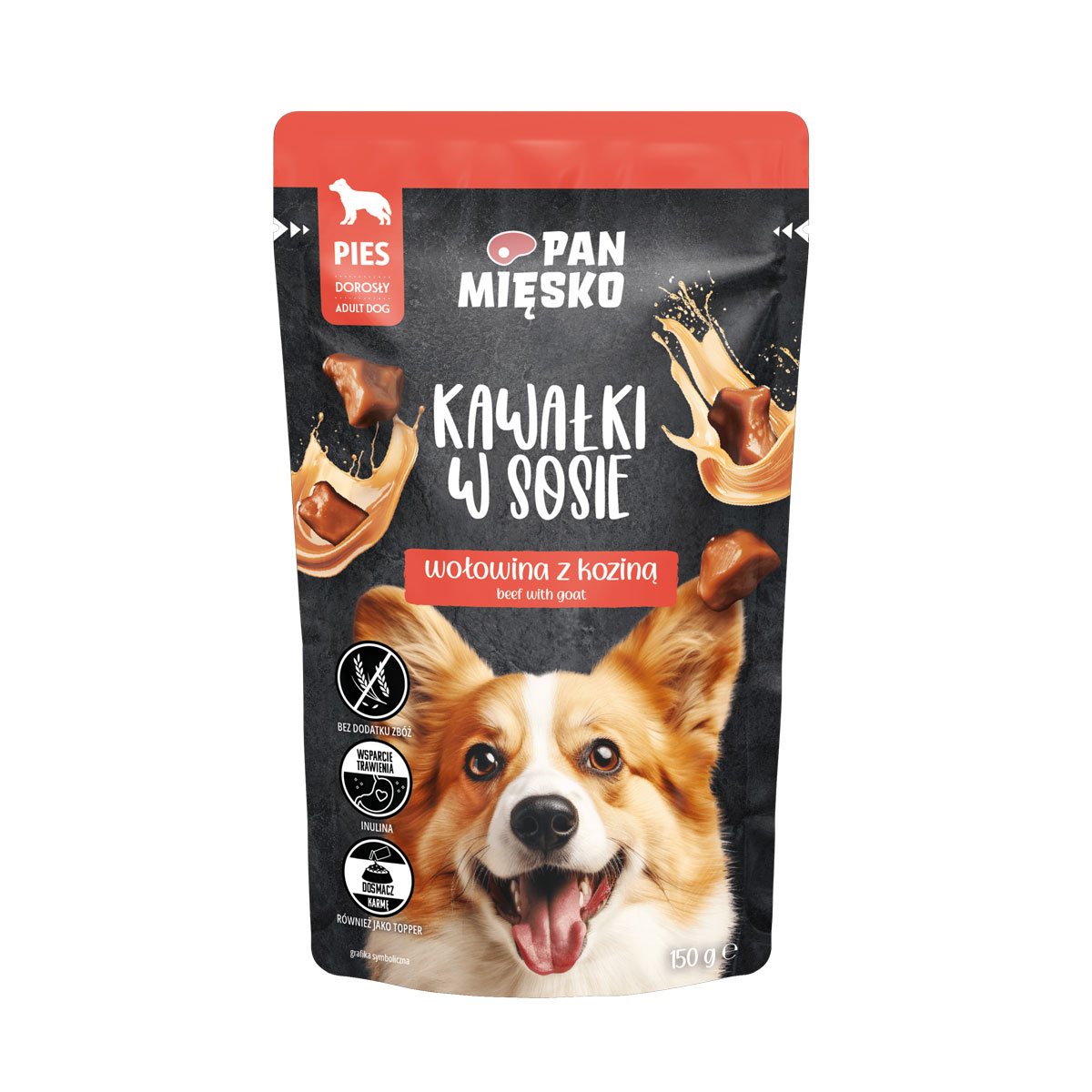 Pan Mięsko Karma mokra dla psa Wołowina z Koziną 150g