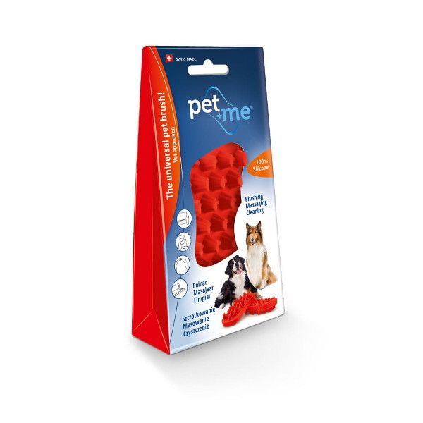 Szczotka do sierści dla psa Pet+Me Silicone Red – zdjęcie 2