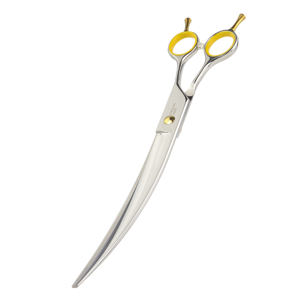 Nożyczki gięte groomerskie Diamond Scissors 8” 440C mikroszlif do strzyżenia psa – zdjęcie 2