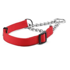 Obroża zaciskowa dla psa czerwona 32-50 cm