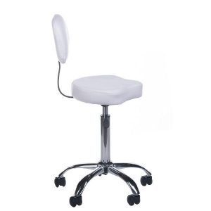 Taboret kosmetyczny z oparciem BH-7268 biały