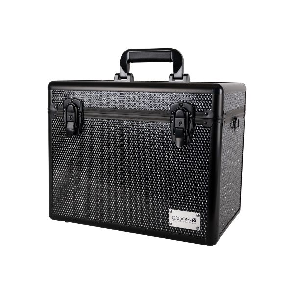 Kufer groomerski walizka glamour brokatowa Groom-X Caviar Czarna – zdjęcie 2