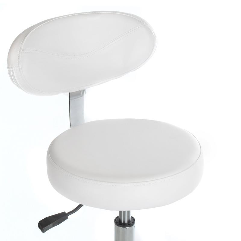 Krzesło/Hocker obrotowy z oparciem BD-9934 biały – zdjęcie 4