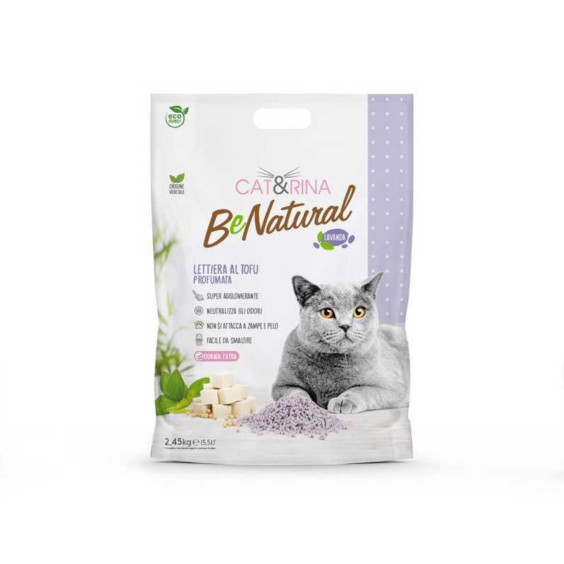 Biodegradowalny żwirek tofu Lawenda BeNatural 2,45 kg 5,5L – zdjęcie 3