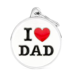Zawieszka My Family CHARMS ,,I LOVE DAD'' z grawerem
