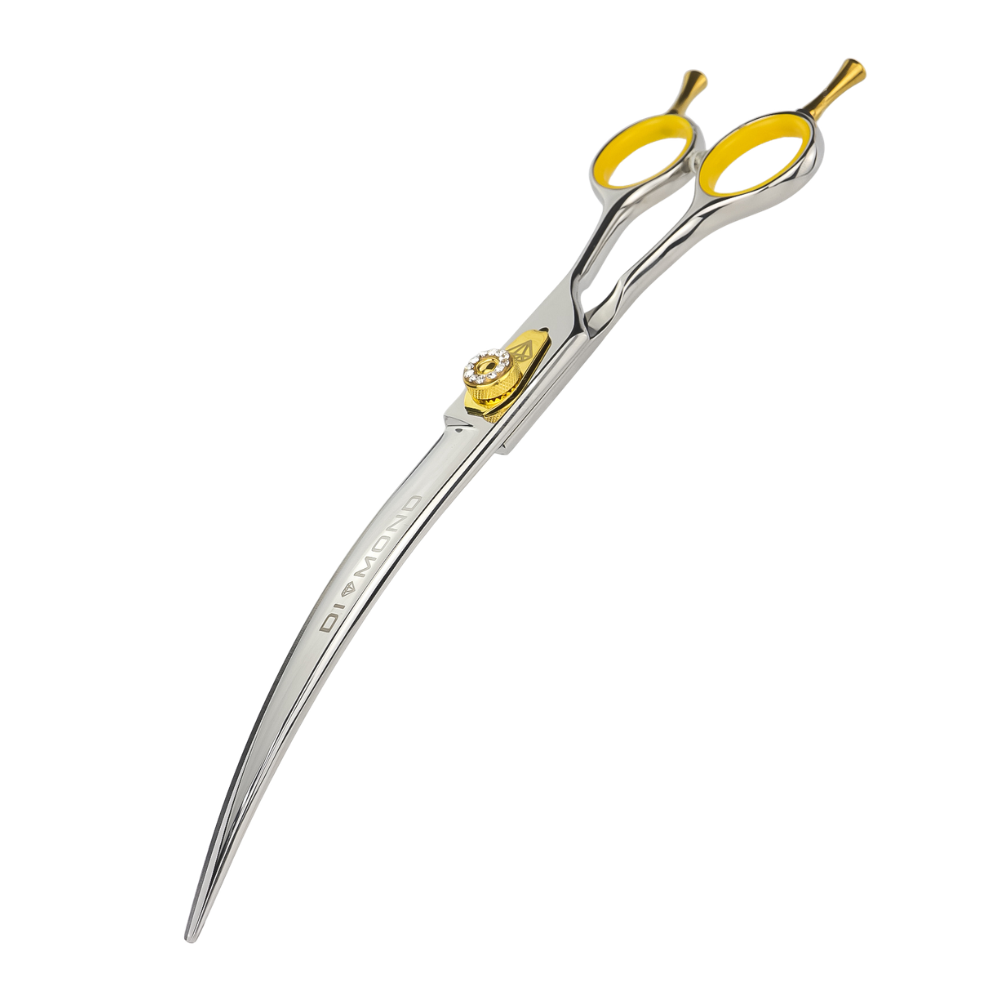 Nożyczki gięte groomerskie Diamond Scissors 8” 440C mikroszlif do strzyżenia psa