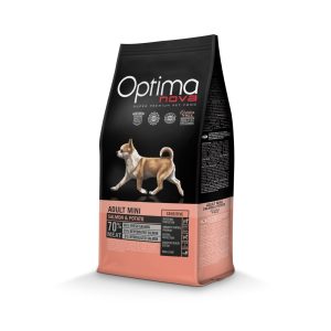 Optimanova Adult Mini Sensitive Salmon & Potato 8 kg bezglutenowa dla wrażliwych dorosłych psów małych ras
