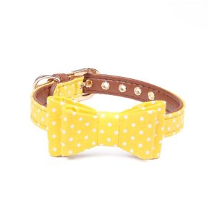 Obroża kokarda kropki  S 22-28 cm