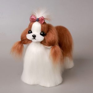 Włosy całe Shih Tzu biało brązowe