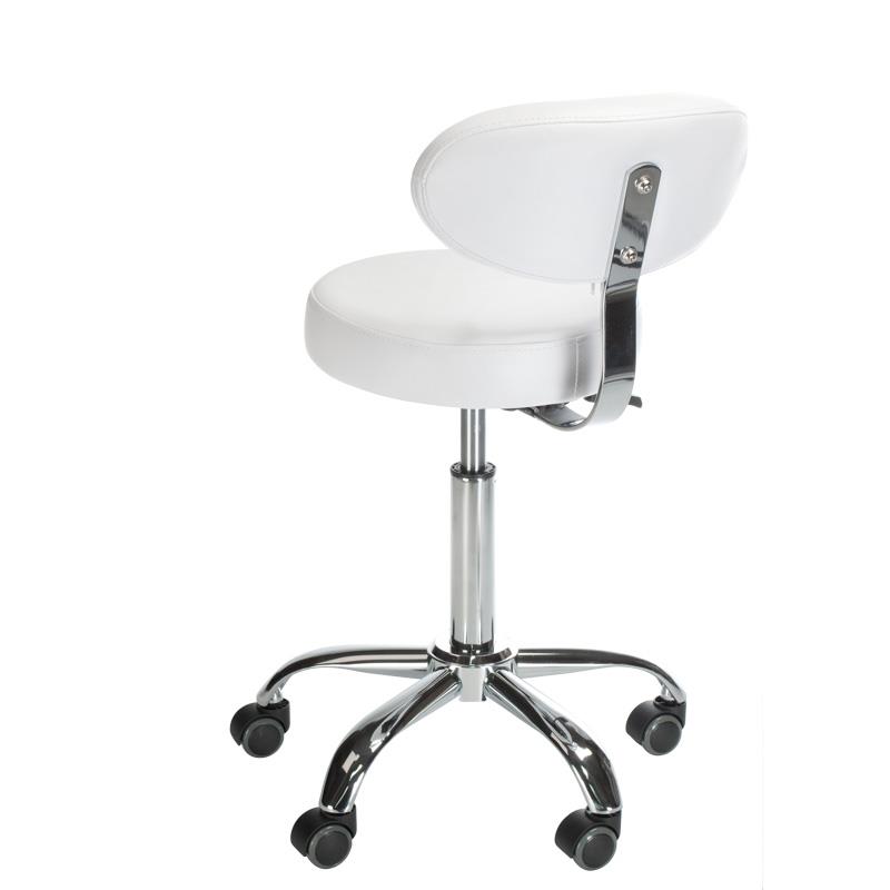 Krzesło/Hocker obrotowy z oparciem BD-9934 biały – zdjęcie 2