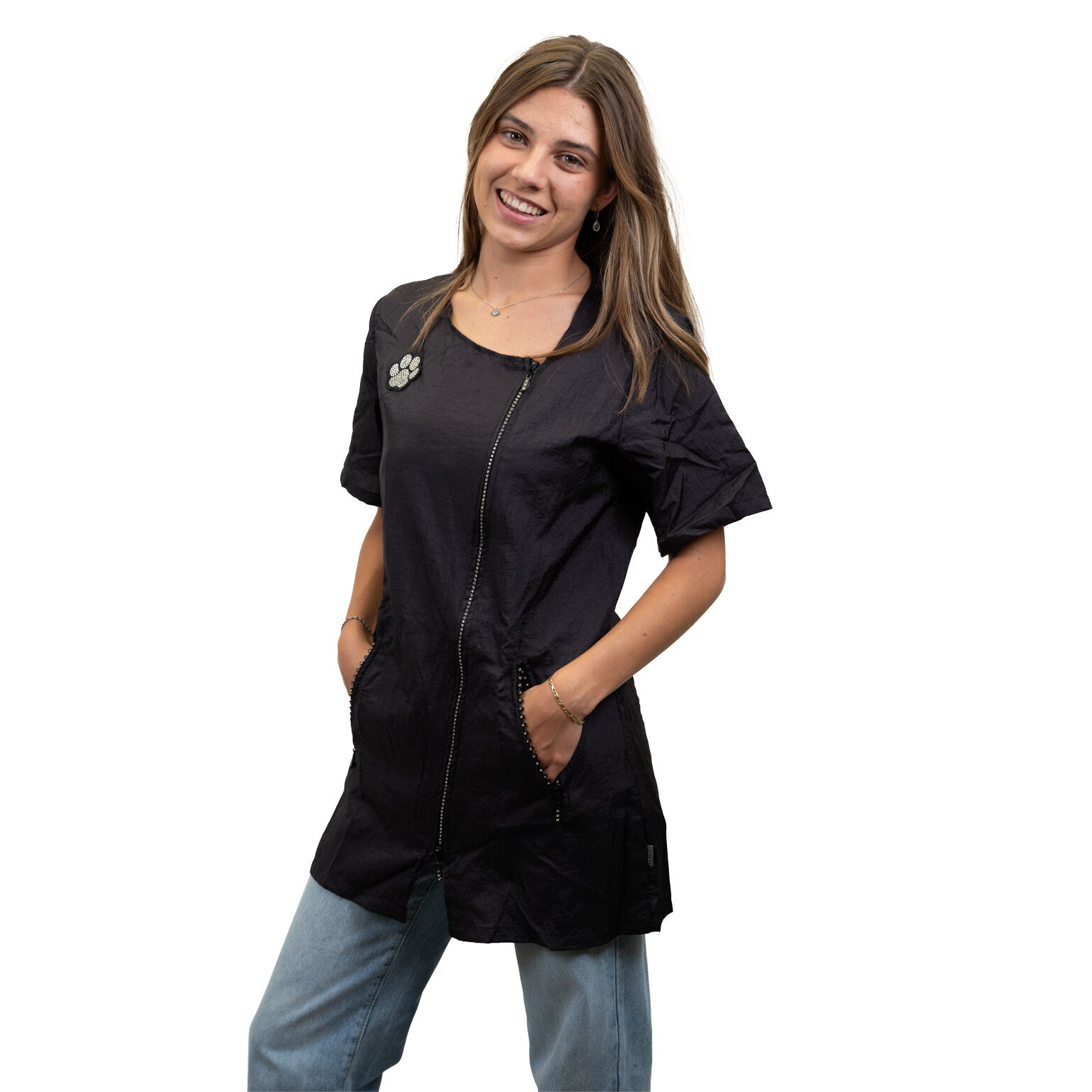 Bluza groomerska ochronna Caterina S black – zdjęcie 2