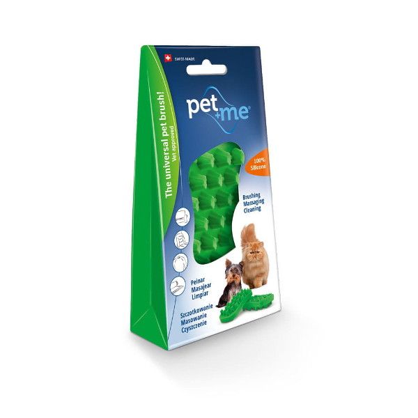 Pet+Me Soft Silicone Brush Green - szczotka silikonowa dla małych zwierząt – zdjęcie 2