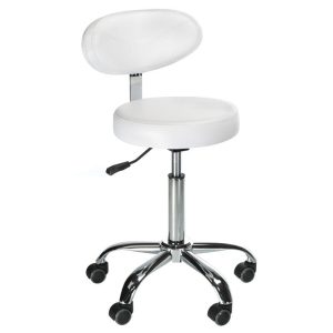Krzesło/Hocker obrotowy z oparciem BD-9934 biały