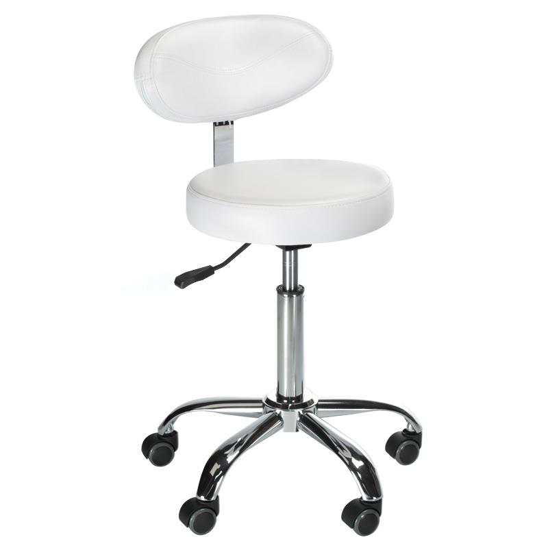 Krzesło/Hocker obrotowy z oparciem BD-9934 biały