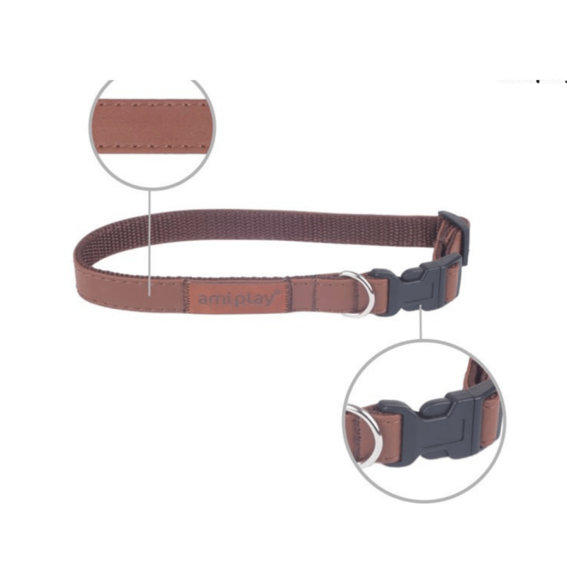Obroża regulowana New York S brąz 20-35 x 1cm – zdjęcie 2