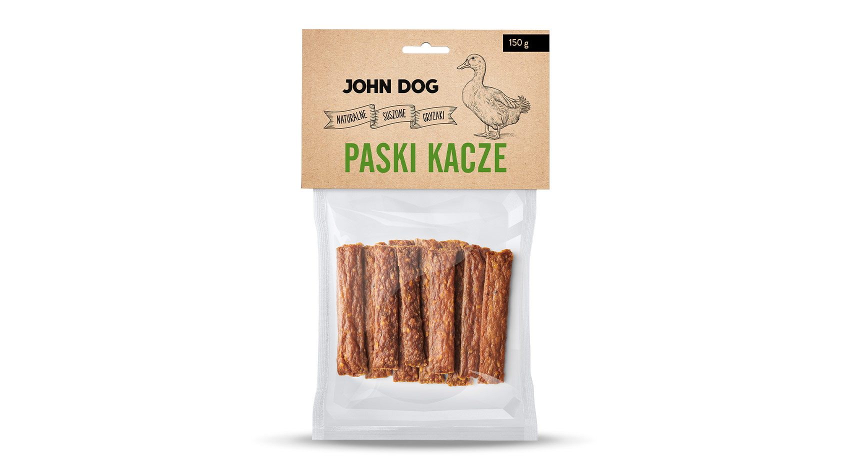 John Dog gryzaki naturalne paski kacze 150g