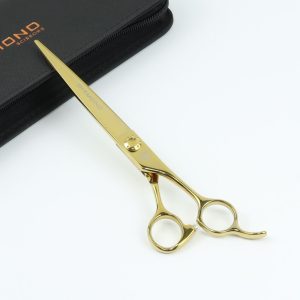 Nożyczki proste Diamond Scissors 7,5" złote z mikroszlifem