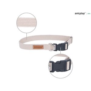 Obroża z blokadą Cotton M Beige 35-50cm