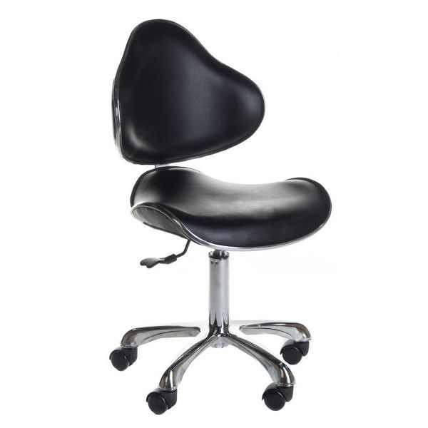 Taboret z oparciem czarny