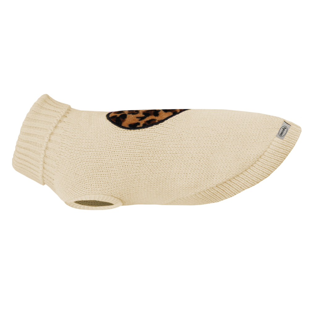 Sweterek serduszko beż 4XS 15 cm – zdjęcie 4