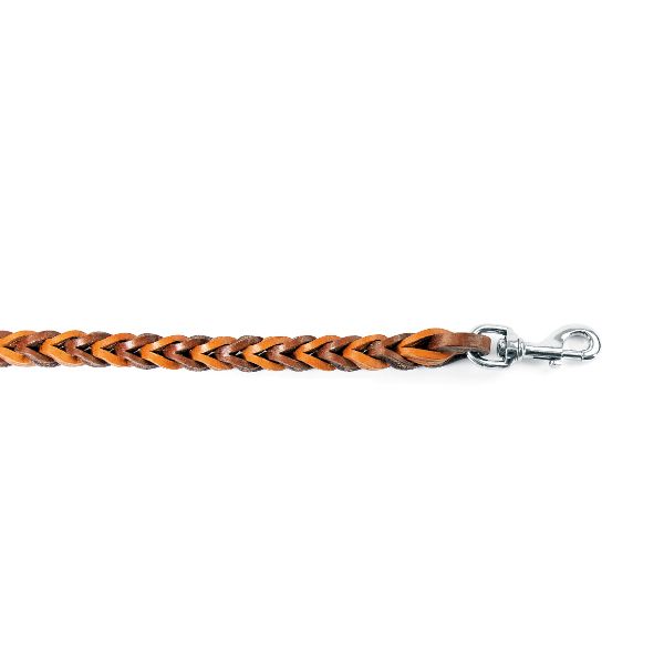 Skórzana smycz krótka pleciona 75 cm – zdjęcie 2