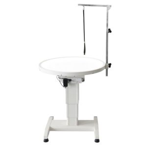 Podświetlany elektryczny stół groomerski 70cm okrągły regulowany 54-104cm