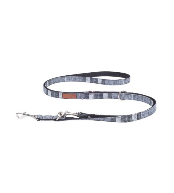 Smycz regulowana 6in1 London M 1-2m Szary Amiplay