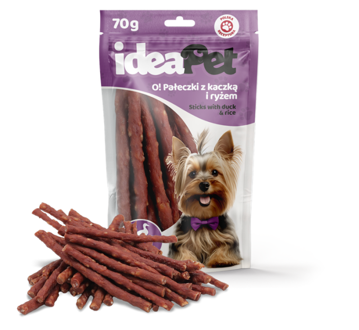 IdeaPet Przysmak dla psa O! Pałeczki z kaczką i ryżem 70g