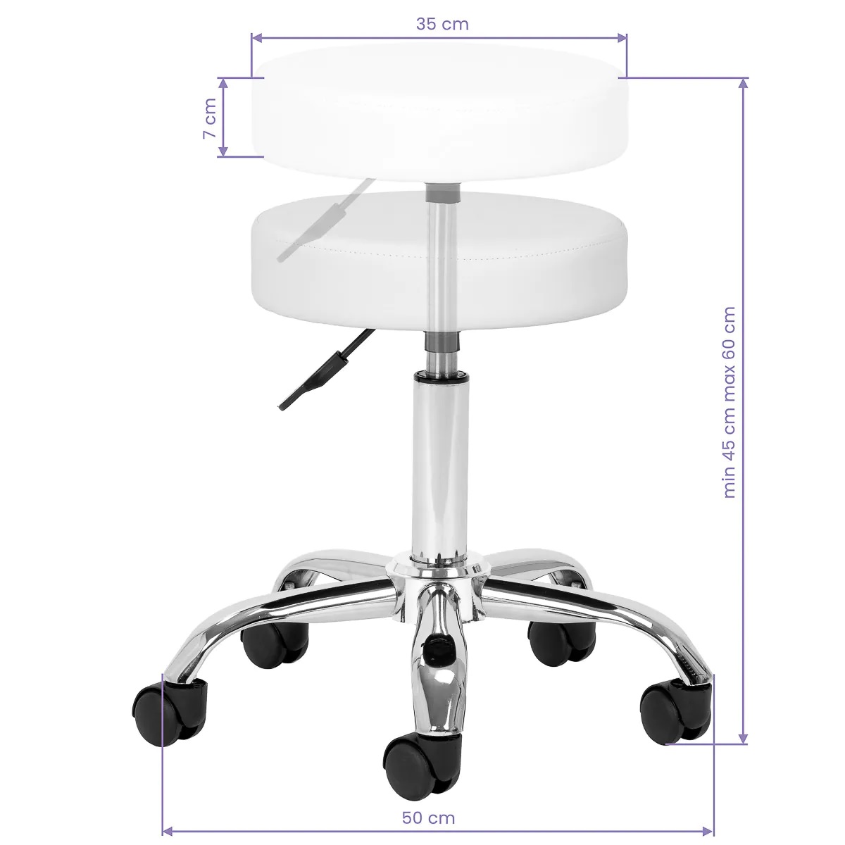 Taboret kosmetyczny biały – zdjęcie 3