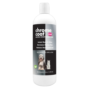 Odżywka Chrome Coat 473 ml 1:32 ułatwia rozczesywanie Błyskawiczne nawilżenie. Olśniewający blask. Sierść jak jedwab