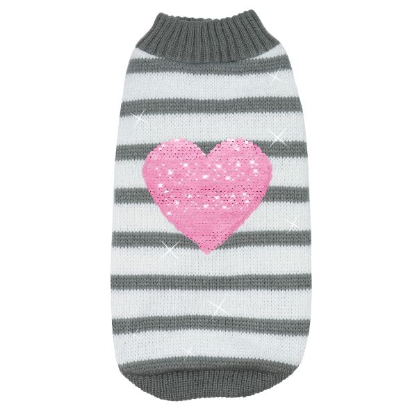 Sweterek serce szare 23-25/28-30 cm XXXS – zdjęcie 3