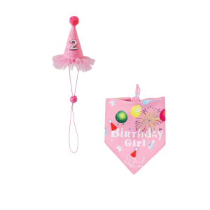 Zestaw urodzinowy dla psa Birthday Girl Różowy