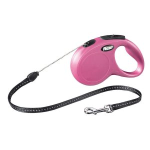 Smycz Flexi Classic 5 m linka S max 12 kg różowa