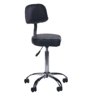 Taboret kosmetyczny z oparciem BH-7268 czarny