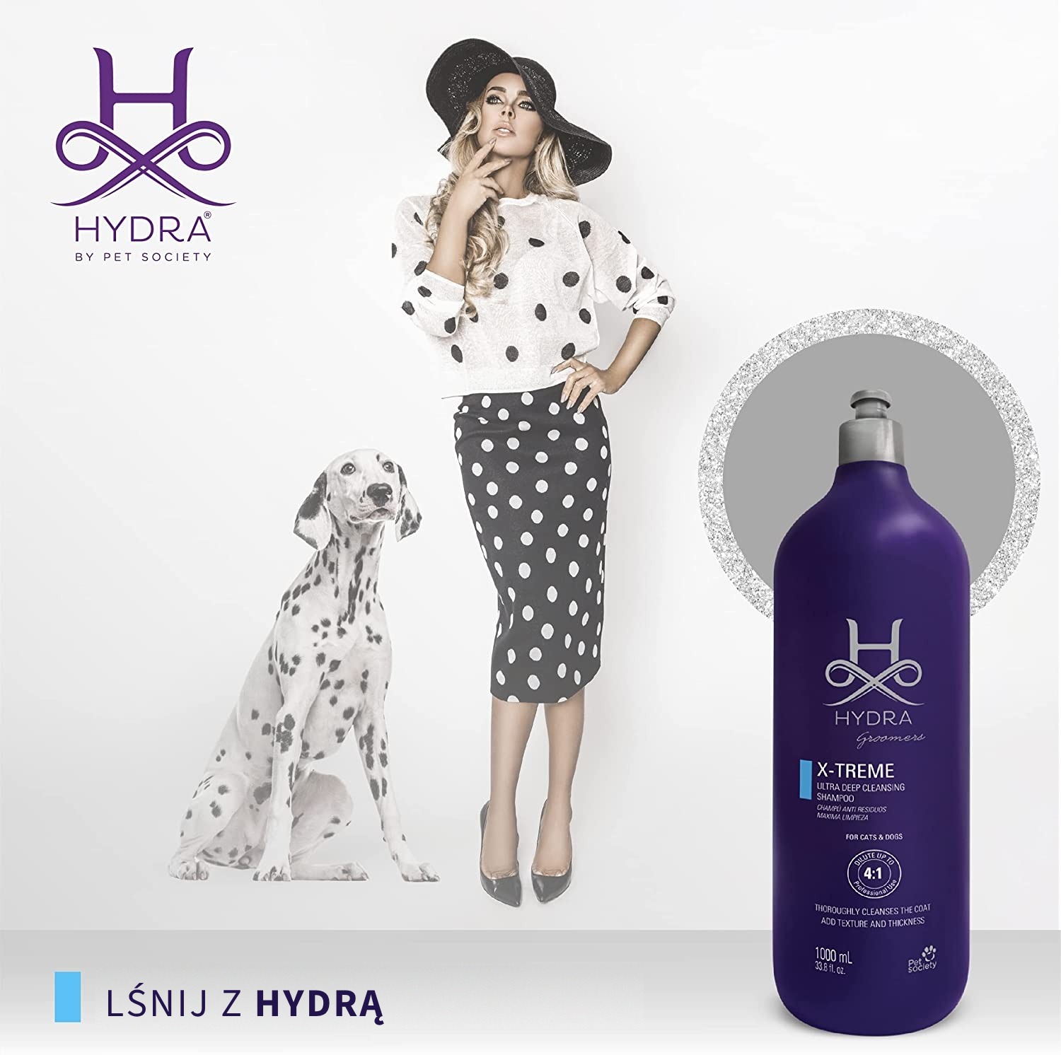 Hydra X-Treme – szampon głęboko oczyszczający dla psów i kotów, 1 L, koncentrat 4:1 – zdjęcie 2
